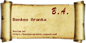 Benkes Aranka névjegykártya